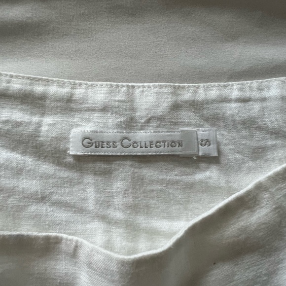 Guess Collection Vintage y2k 100% Linen All White Mini Skirt Size Small - Picture 4 of 6